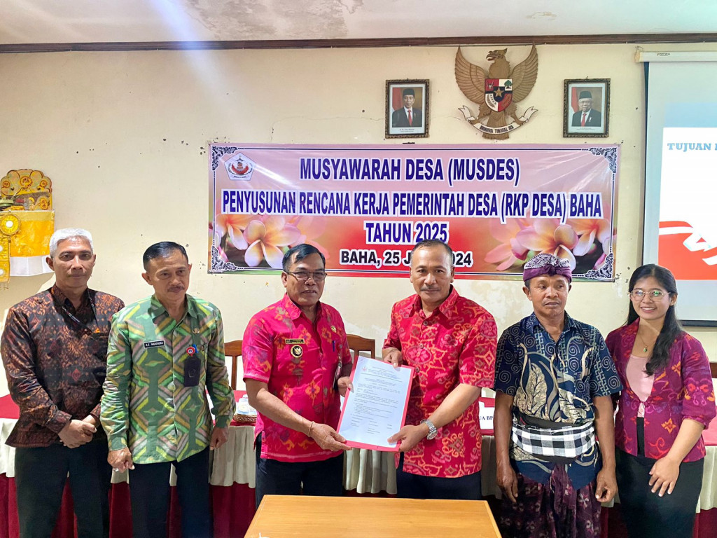 Musyawarah Desa Rencana Kerja Pemerintahan Desa (RKP) Tahun 2025 di Desa Baha, Mengwi, Badung